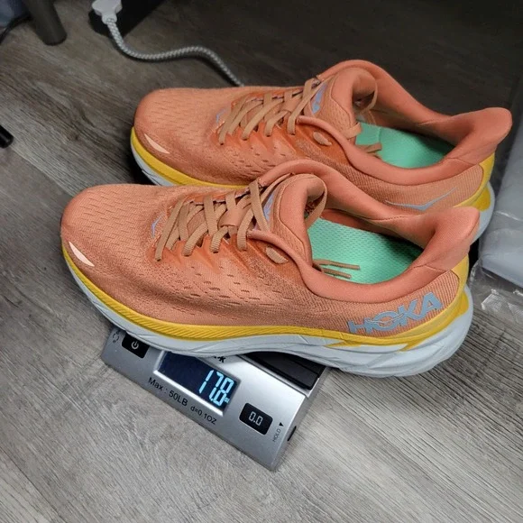 Hoka One One Clifton 8 Womens 9.5 Wide Running Shoes Orange 1121375 Summer Song - Picture 10 of 10